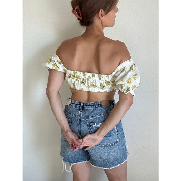 12th Tribe Floral Feminine Elastic Crop Top Small Festival Edgy - Picture 8 of 12